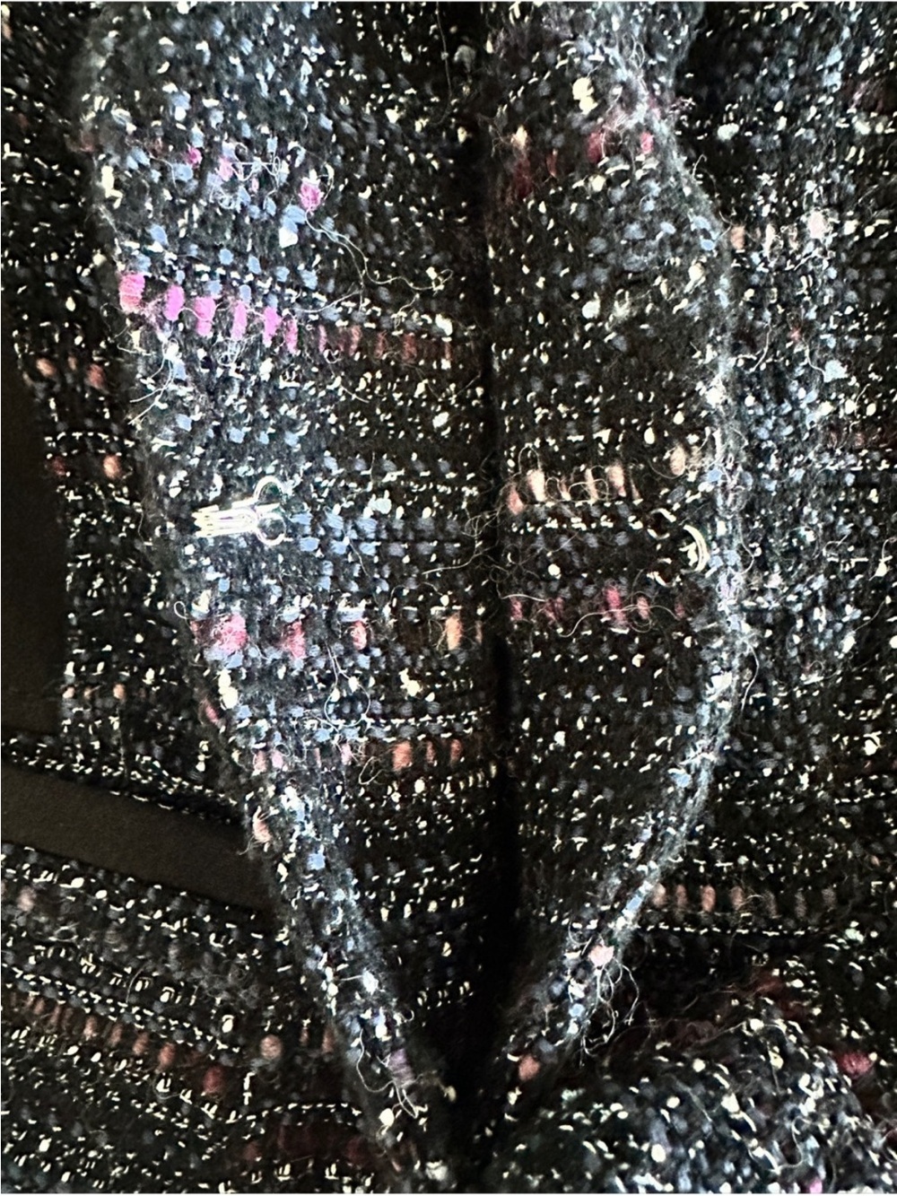 White House Black Market - Black Tweed Mixed-Media Blazer - Size 4 View 3
